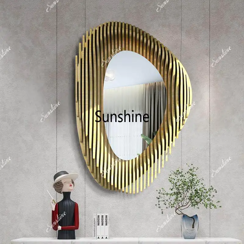 French entrance decorative mirror living room dining room special-shaped mirror niche makeup mirror