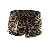 Sexy Men's Boxers Underwear Leopard Pattern Low Waist Soft Boxershorts Men Lingerie Underpants