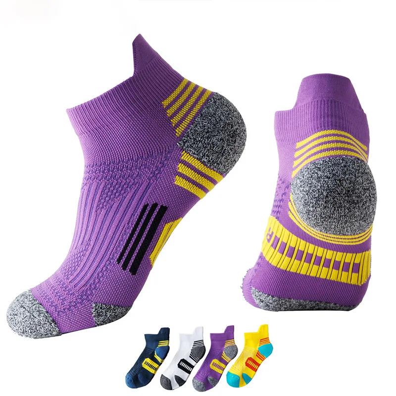 Professional Sports Marathon Ankle Socks Men/Women Athletic Breathable Fitness Running Compression Cushion Tab Low Cut Sock