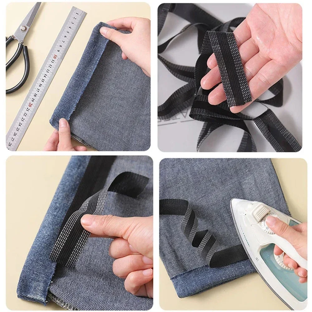 바지 가장자리 단축 바지 페이스트 수리 바지, DIY 바느질 원단 Ean 바지, 의류 발 프레서 PP 또는 폴리에스터, 블랙