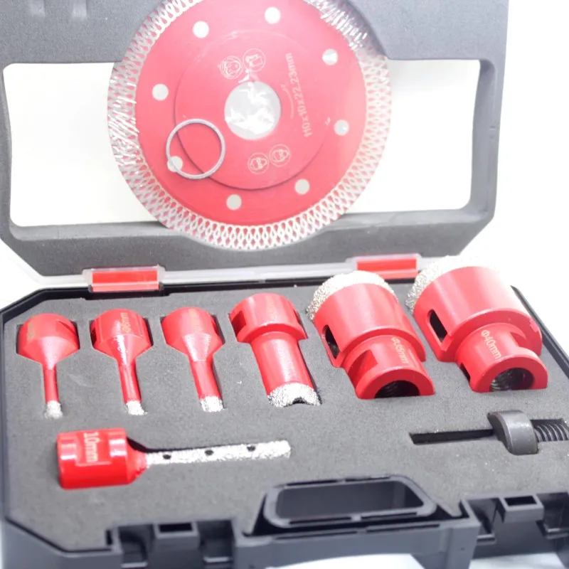 9PCS M14 Thread Opener Dry Diamond Drilling Cutting Grinding Ceramic Tile Saw Blade Granite Marble Drill Bits Tiles Crowns