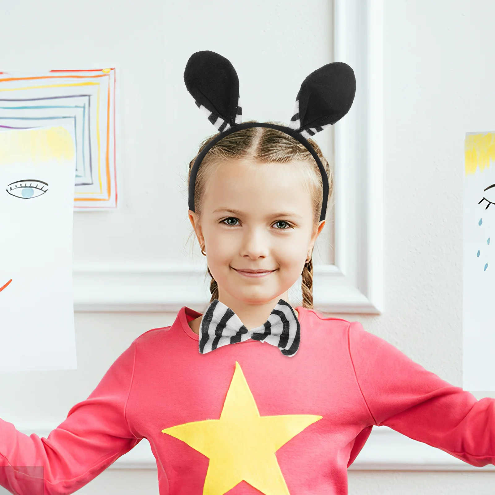 

1Set Animal Ear Headband Set Cute Costume Party Tail Bowtie Gloves Cosplay Animal Accessories Party Headband Costume for Women