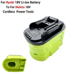 Adaptador de batería para Ryobi, convertidor de batería de iones de litio de 18V, convertidor de accesorios para herramientas eléctricas Makita de 18V