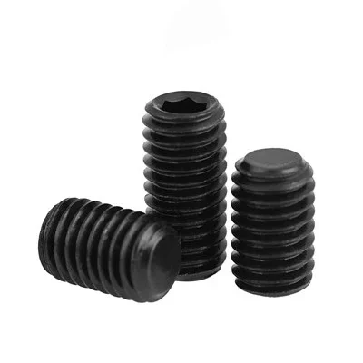 3pcs M12 Allen plain end screws hex socket flat ending fine teeth screw set grups bolts alloy steel grup bolt black color