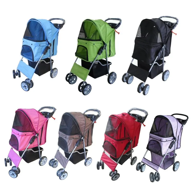 carrinho pet Factory Sale Directly Support Customized  Folding Pet Trolley Dog Cat Stroller Baby Pet Car Cage