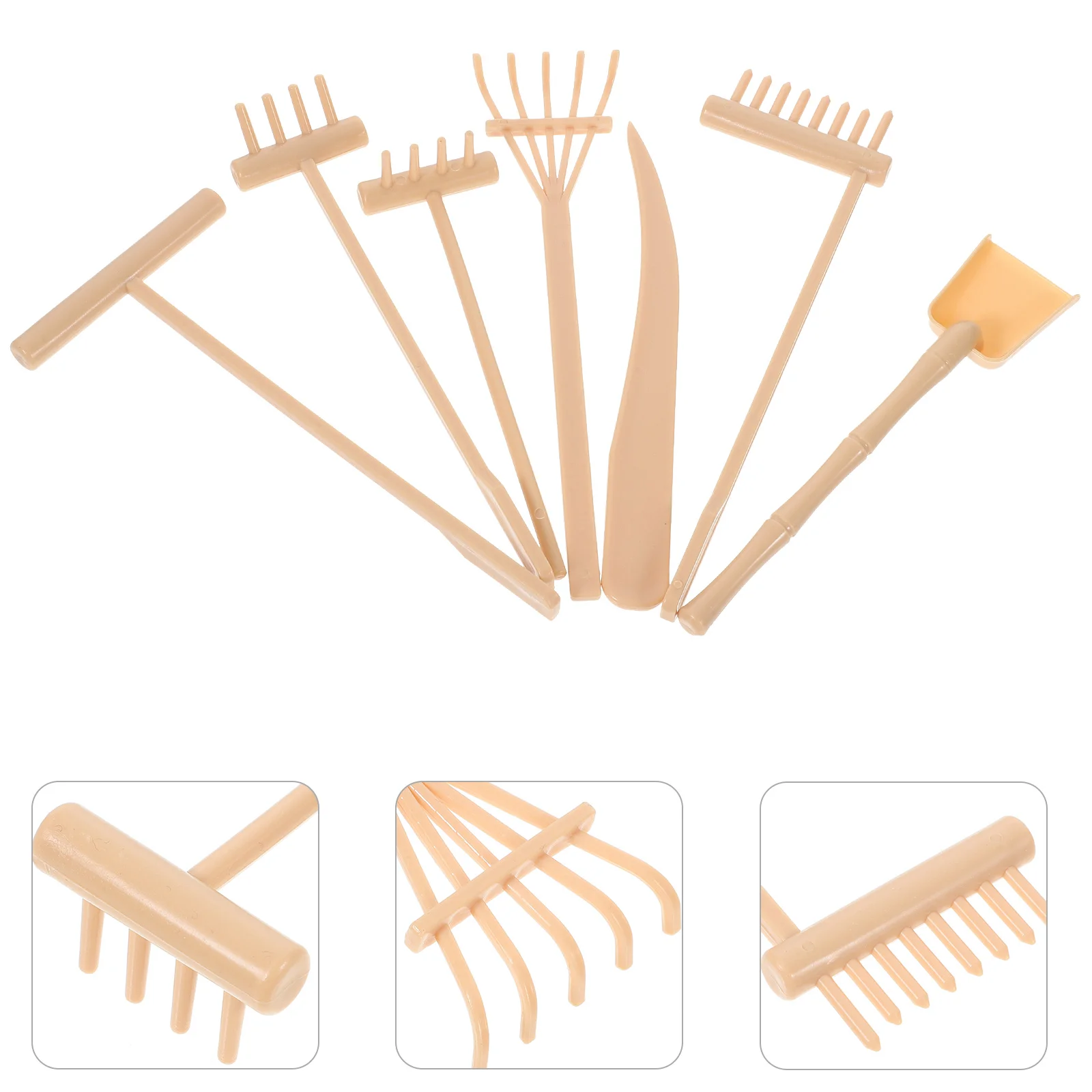 Rock Sand Garden Rake Sandbox Zen Kit Crafts for Desk Plastic Table Accessories Child