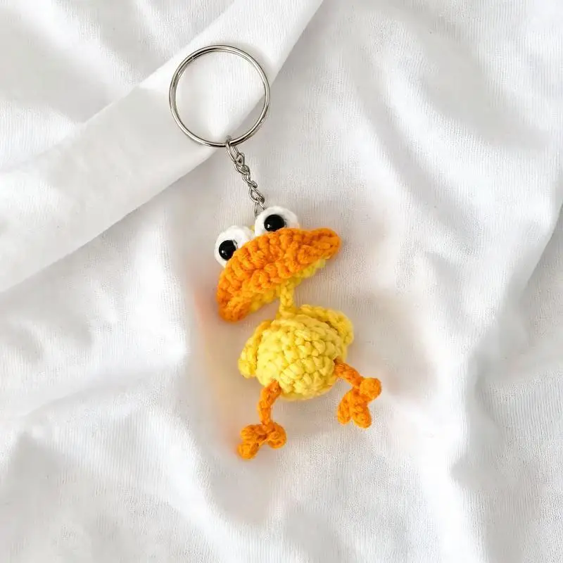 Niedliche Wurstmund-Enten-Häkel-Schlüsselanhänger, gestrickte Schlüsselanhänger, lustiger Häkel-Enten-Schlüsselanhänger für Taschenanhänger-Zubehör – Detail 7