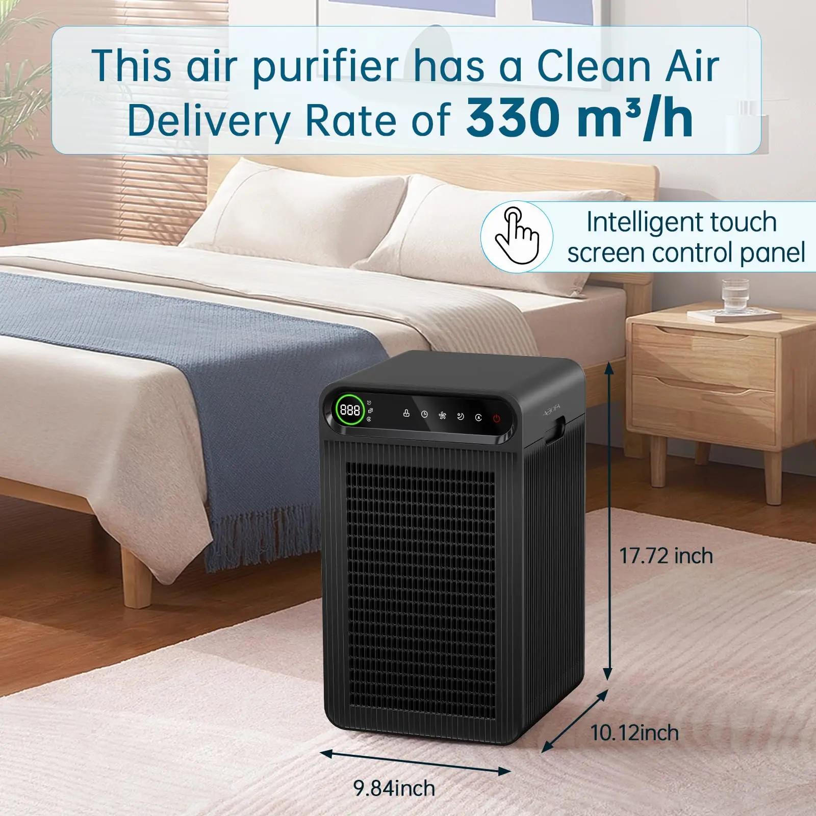 Air Purifier for Home Large Room,Up to 1800 Ft² with True HEPA Filter,Air Cleaner with Quiet Sleep Mode,High Performance