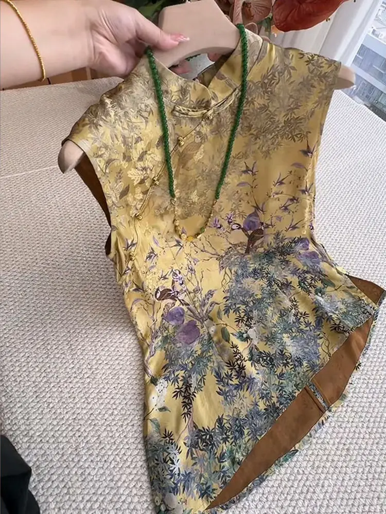 nouveau-haut-jaune-sans-manches-de-style-chinois-pour-femme-coupe-ajustee-magnifique-chemisier-boutonne-gilet-traditionnel-ethnique