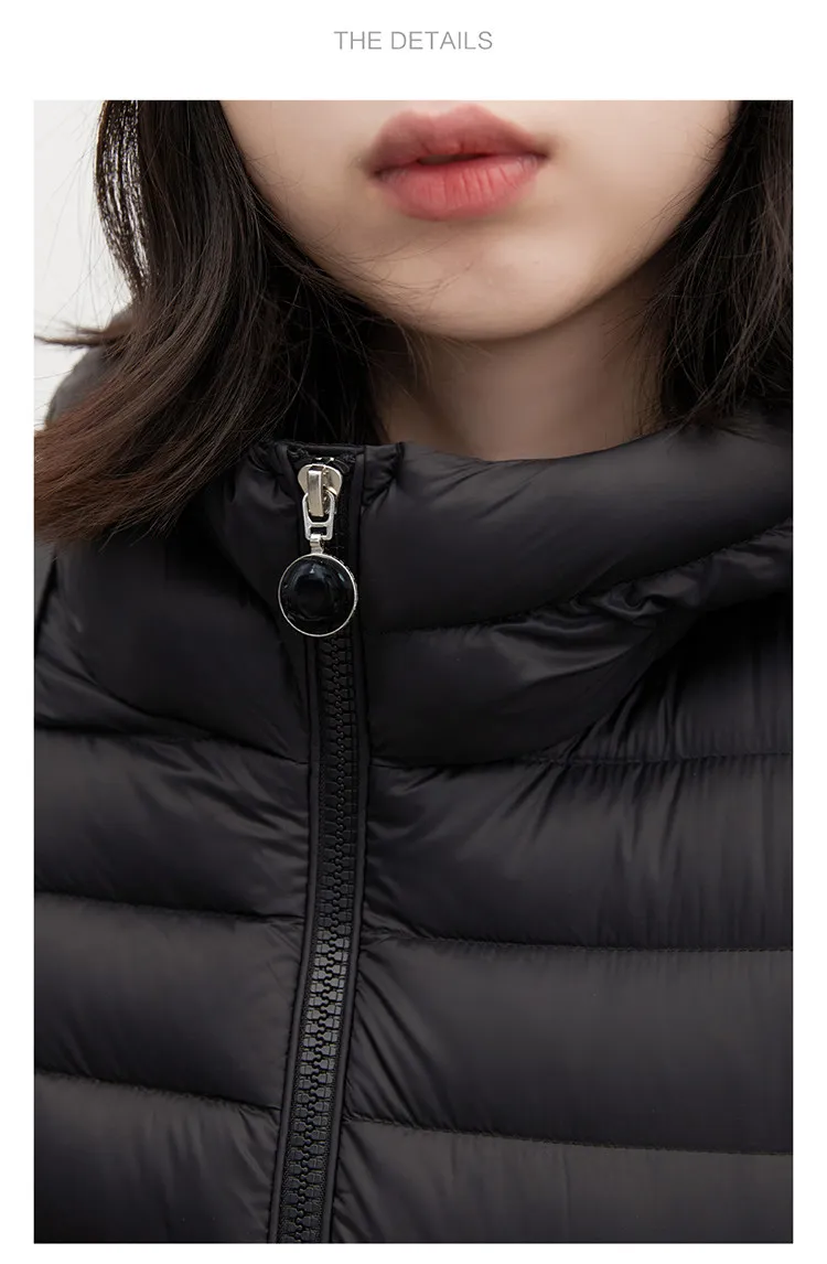 CHIC VEN Women's Down Coats Solid Hooded Female 90 White Down Jacket Slim Lightweight Warm Casual Overcoat Autumn Winter 2026