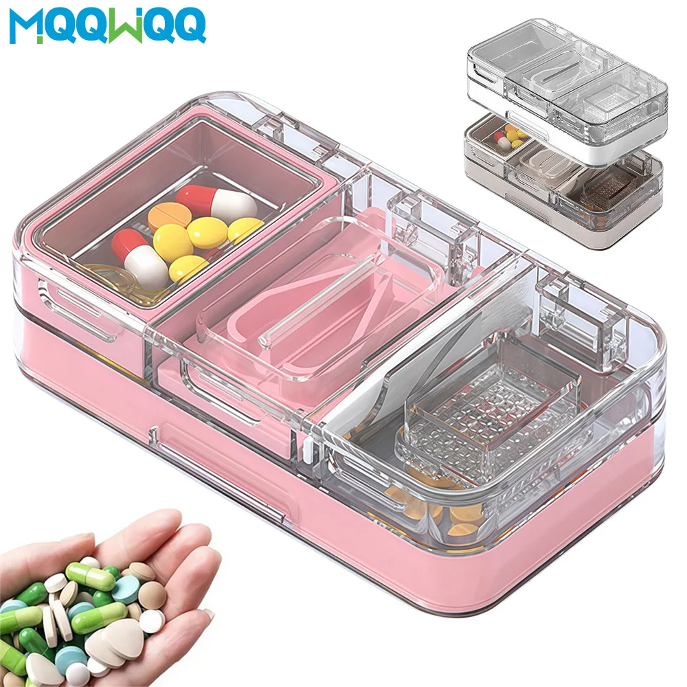 

Разветвитель для резки таблеток 3-в-1, крошечные или маленькие большие таблетки, дробилка для таблеток, шлифовальная машина с кистью для порошка, шлифовальные таблетки для пожилых людей, детей, домашних животных