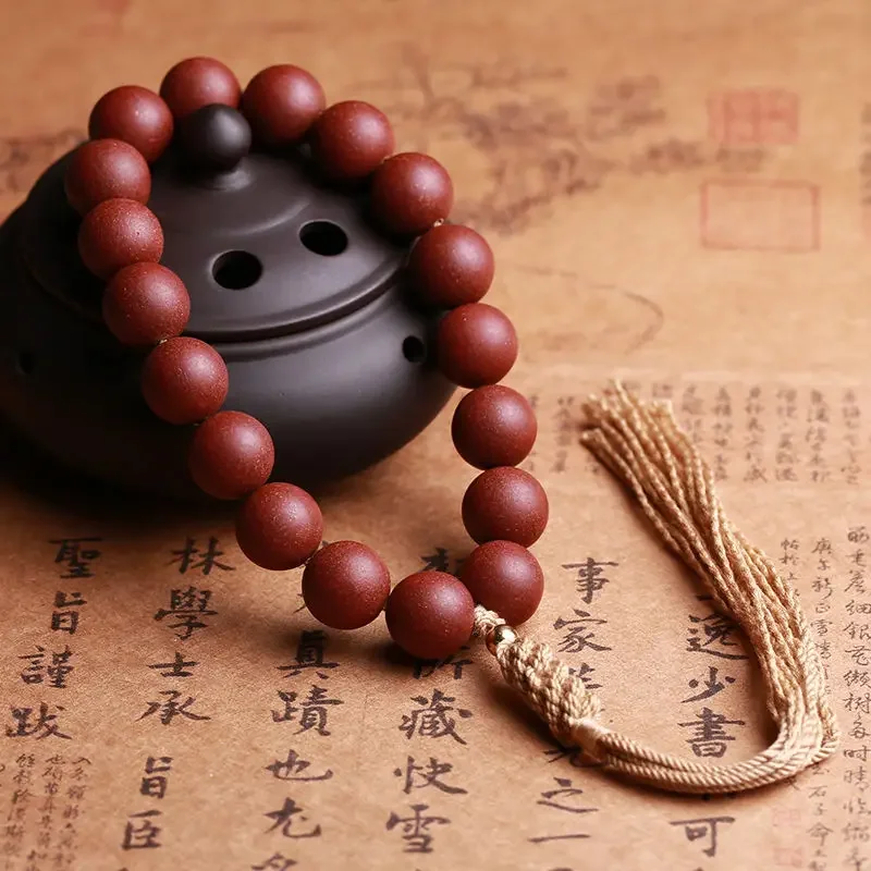 

Handmade Lucky Bracelets with Natural Wood and Aromatherapy Beads, Unisex 18 Buddhist Sub-Beads Bracelet for Men and Women