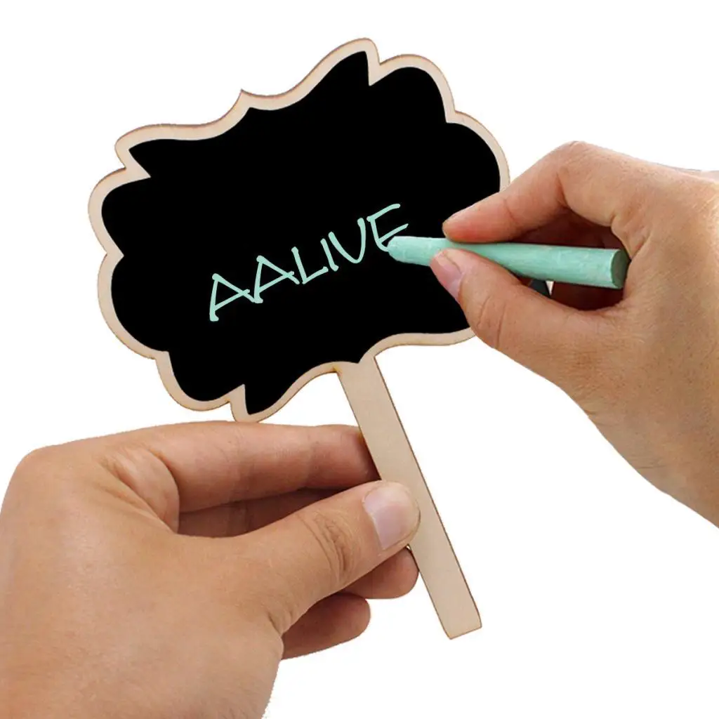 Packung mit 10 Stück, Mini-Rechteck-Tafel mit Ständer für Message Board-Schilder