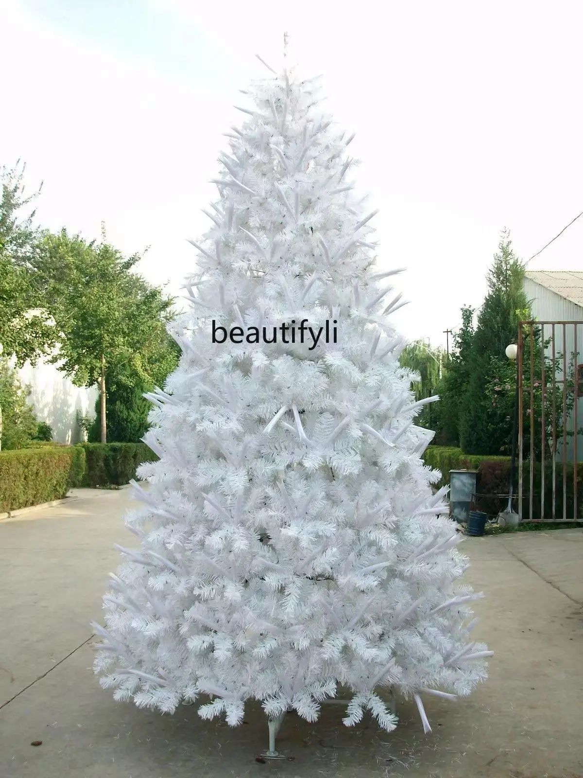 

White outdoor large tower white 4 meters Christmas tree shopping mall hotel luxury Christmas tree