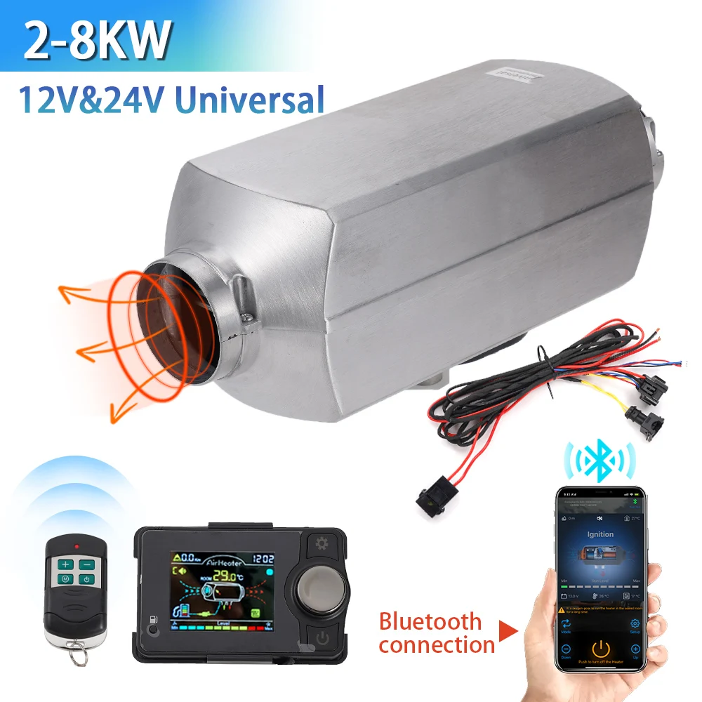 Parking Heater Aluminum Shell Bluetooth 12V&24V 2-8KW DC&AC Universal For Use And Various Vehicle Models Indoor And Outdoor