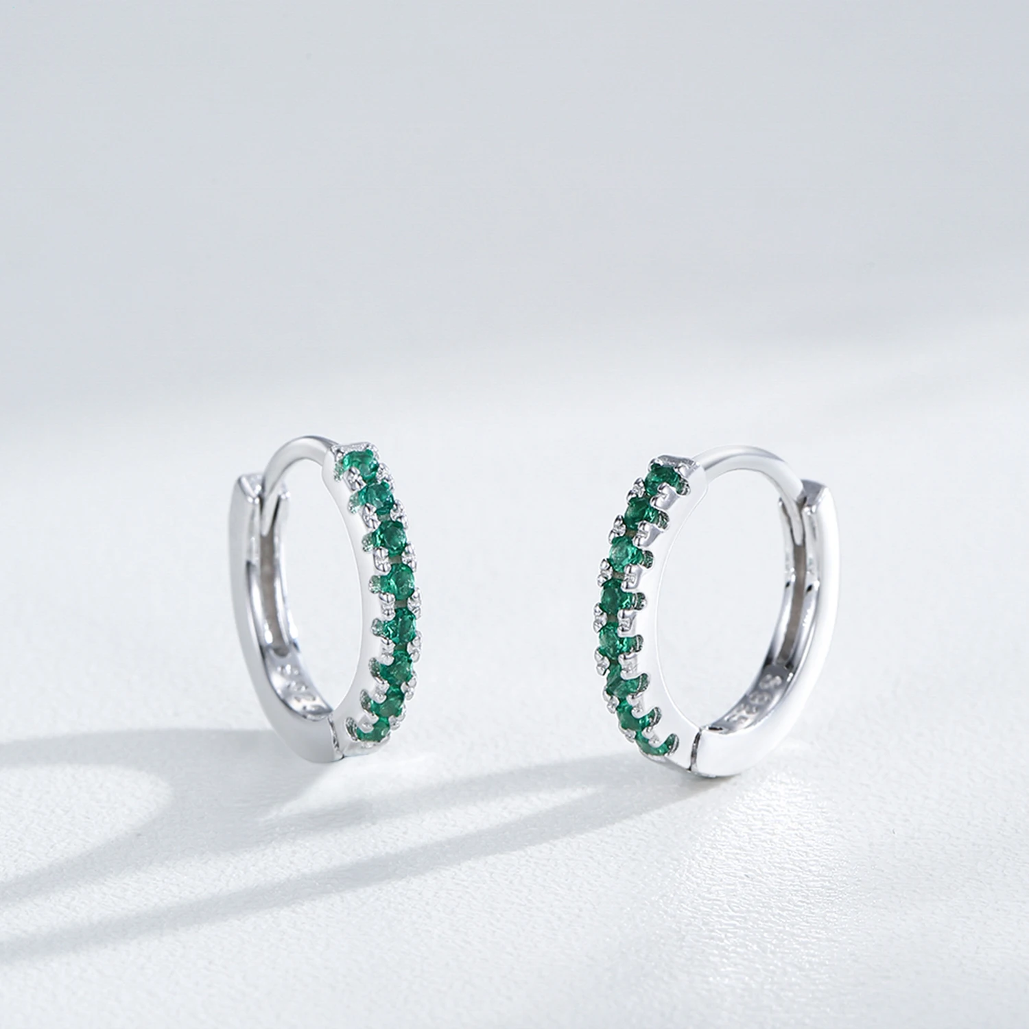 Ailmay 925 Sterling Silver Colorful zircon Hoop Earrings For Women Fine Jewelry  Party Gift Bohemian Style Earrings image 4