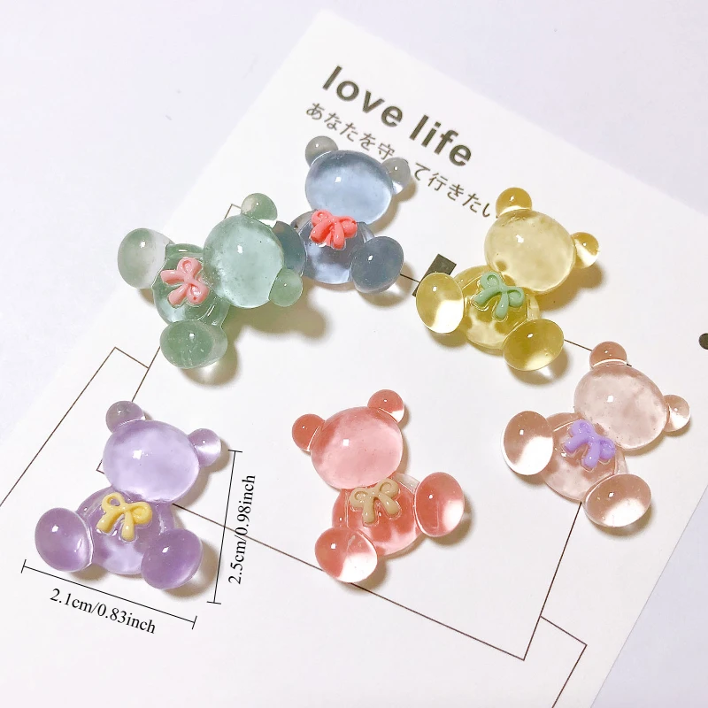 6pcs Cute transparent bears Fridge Magnet Photo Wall message board decoration personality style Magnetic Home Decor