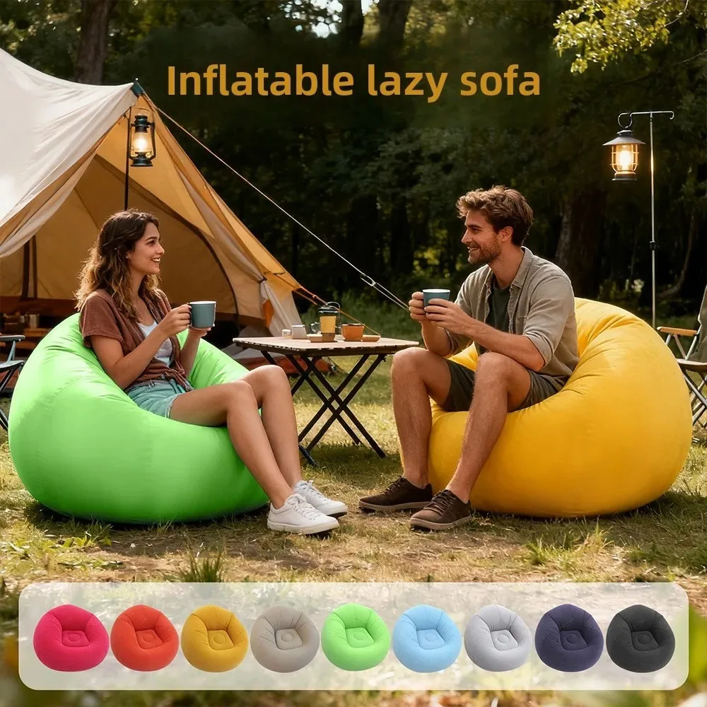 Lightweight Single Inflatable Sofa Bean Bag-shaped Outdoor Camping Foldable Lazy Balloon Chair Household Inflatable Lazy Sofa