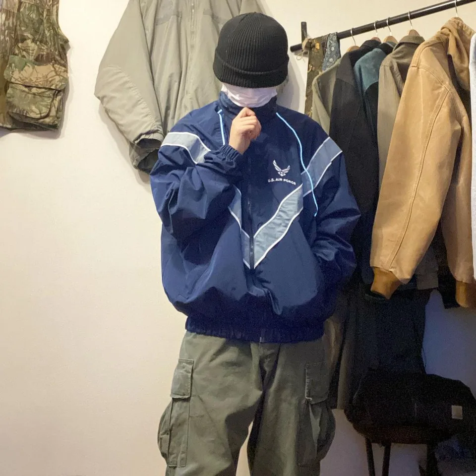 US Air Force IPTU Nylon PT Physical Fitness Blue Training Jacket