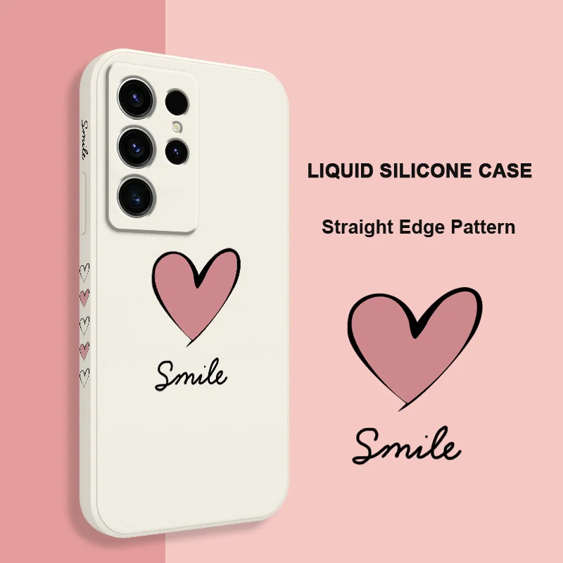 Big Red Heart Phone Case For Samsung Galaxy S23 S22 S21 S20 Ultra Plus FE S10 S9 S10E Note 20 ultra 10 9 Plus Cover