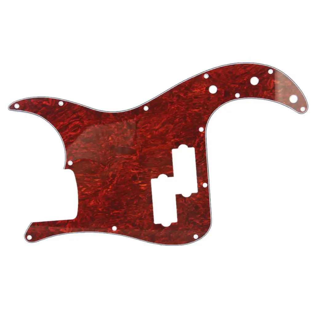 Red Tortoise Shell 3 Ply Bass Pickguard Durable Celluloid Protector for Guitar Accessories Upgrade