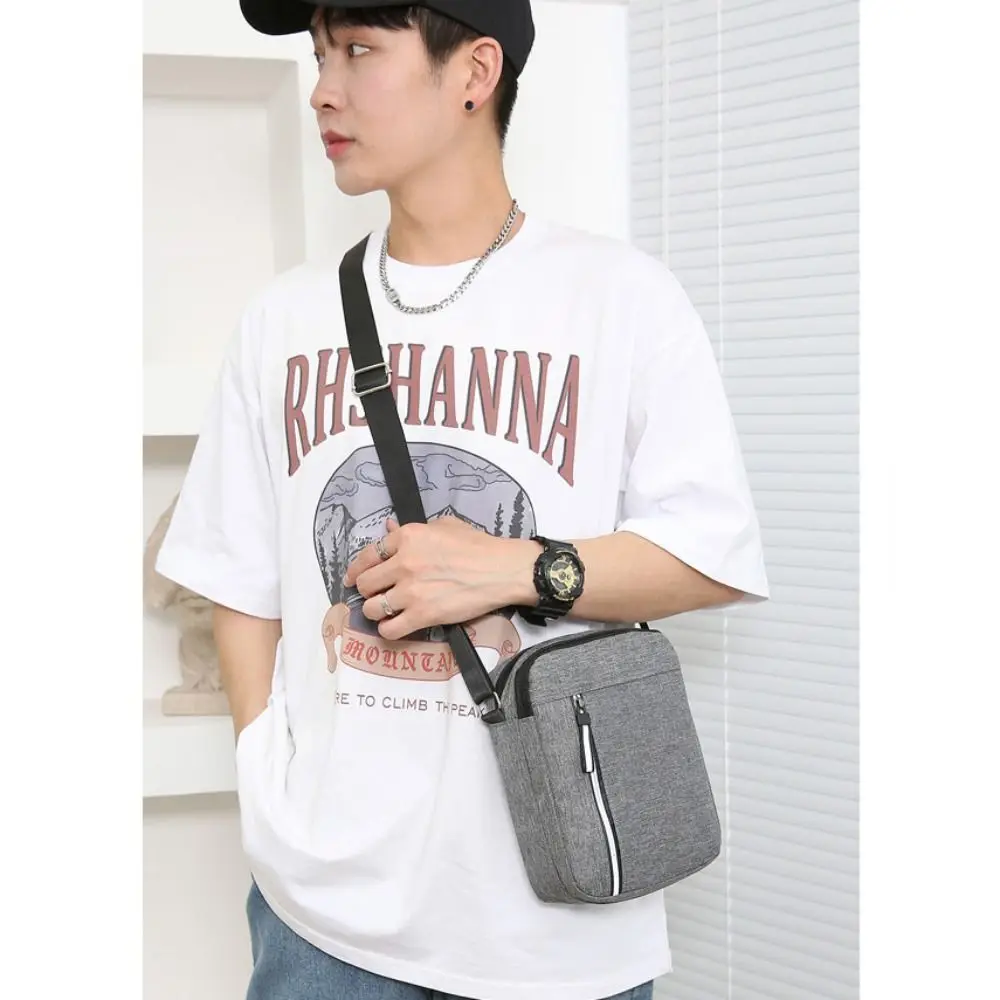 حقيبة كروس ذات سعة كبيرة للرجال متينة كاجوال من النايلون المقاوم للماء حقيبة يد حقيبة ساعي السفر حقيبة كتف عصرية للرجال #5