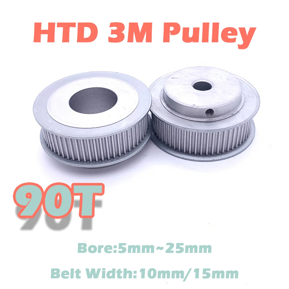 90 Teeth 3M Timing Pulley Belt Width 10mm 15mm 90Teeth HTD 3M Synchronous Wheels Bore 5mm~25mm For 90T HTD3M Timing Sync Gear