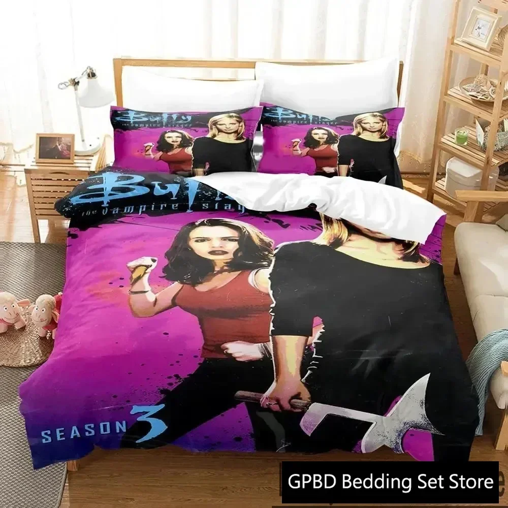 3D Print Buffy the Vampire Slayer Bedding Set Boys Girls Twin Queen King Size Duvet Cover Pillowcase Bed boys Adult