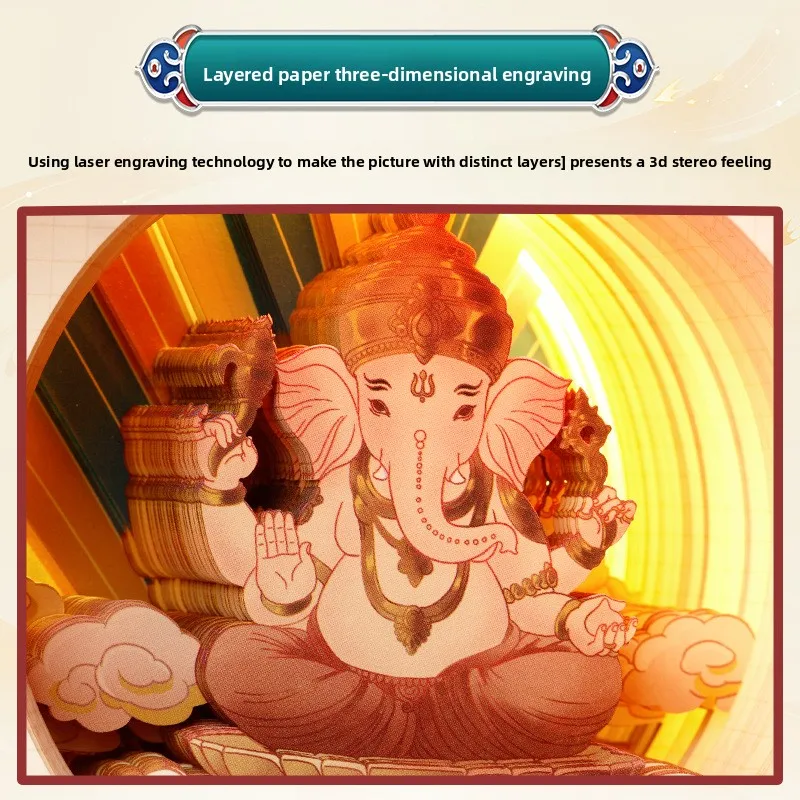 Cuaderno 3D tallado en papel, patrón hueco, sello de cuenta de mano Cultural y creativo, comprobación en libro Cultural y creativo