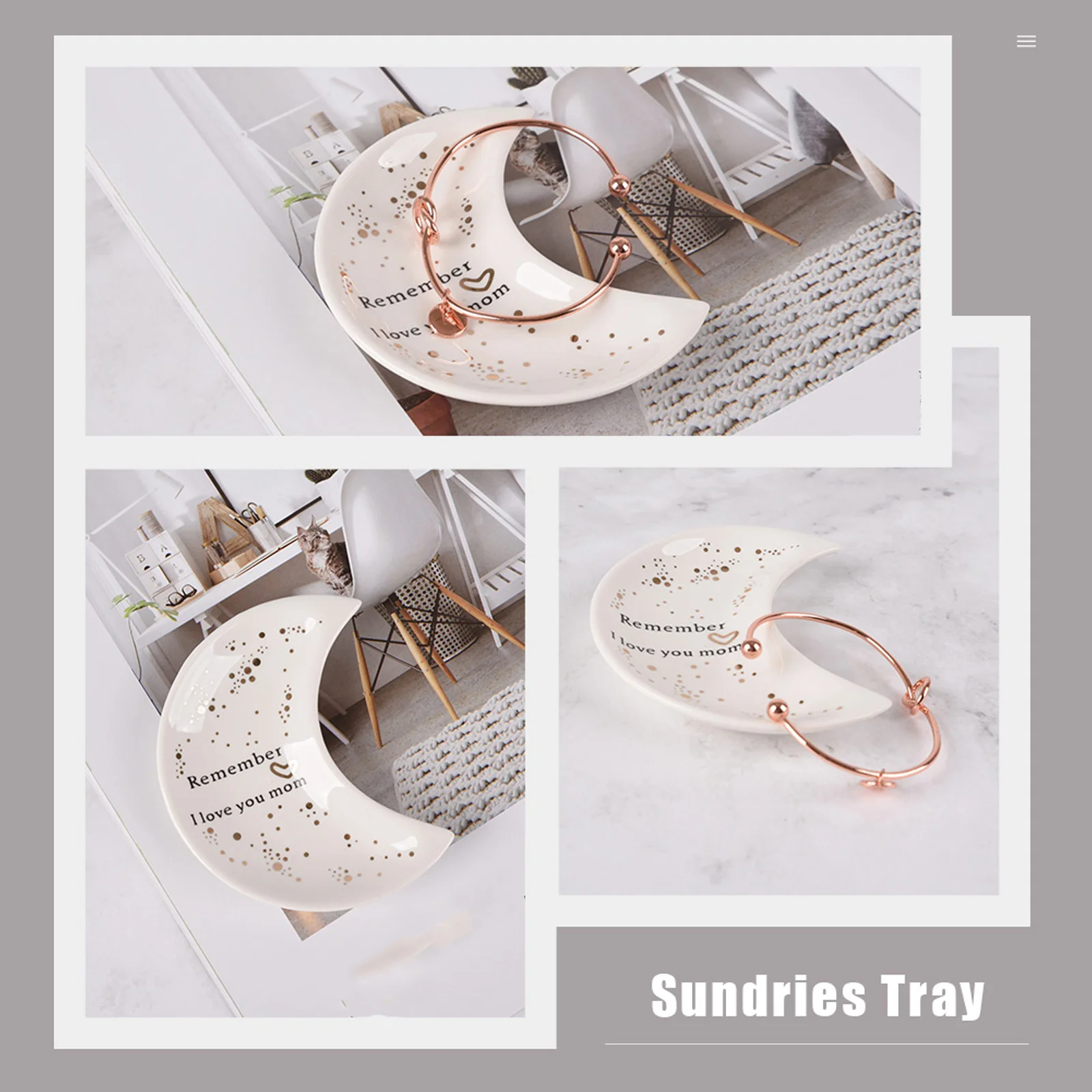 

1Pcs Ceramic Jewelry Tray White Small Storage Organizer Plate Multipurpose Sundries Holder Cosmetics Display Decorative Storage