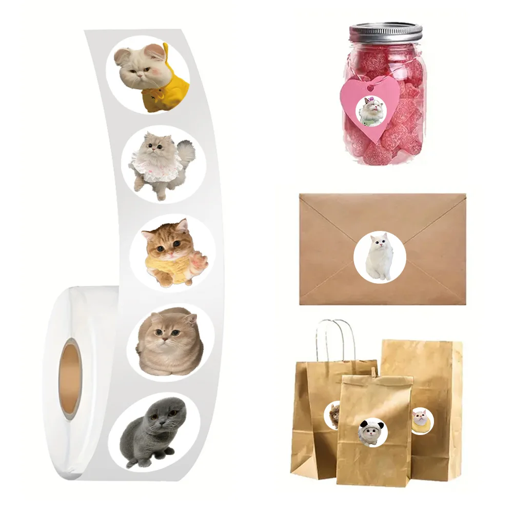 500 teile/Rolle Nette Tier Katze Meme Graffiti Aufkleber DIY Dekoration Handy Fall Notebook Wasser Flasche Skateboard Spielen Geschenke