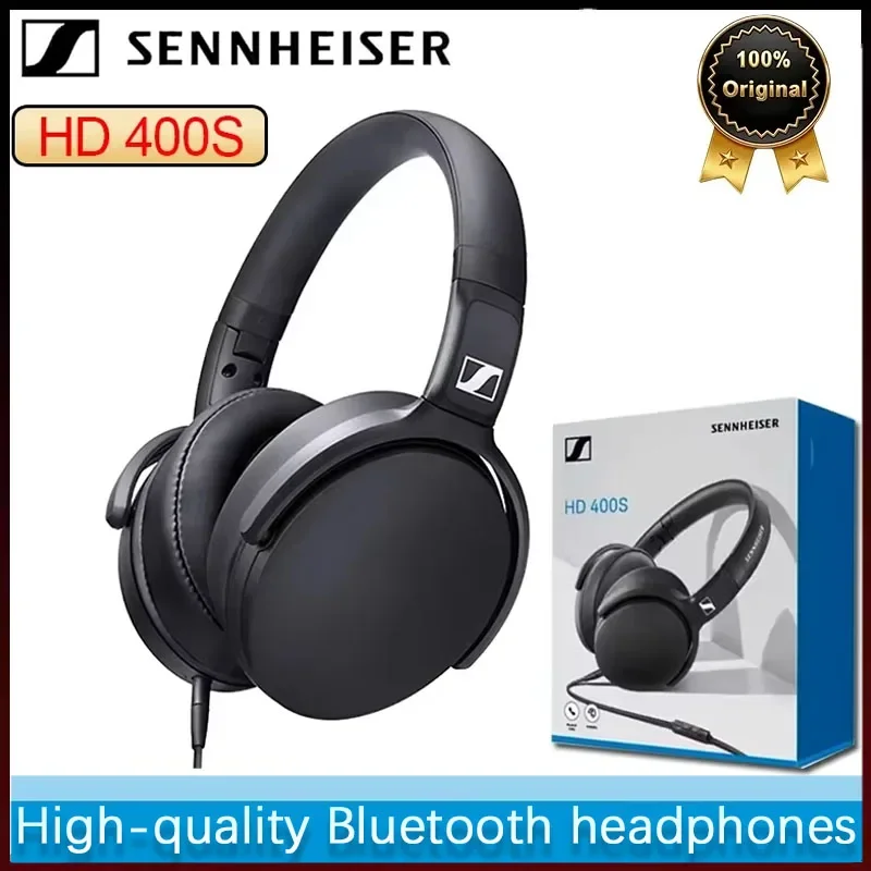 

Наушники Sennheiser HD 400S с шумоподавлением, стереофонические, складные, для спорта, с глубокими басами, для мобильных телефонов