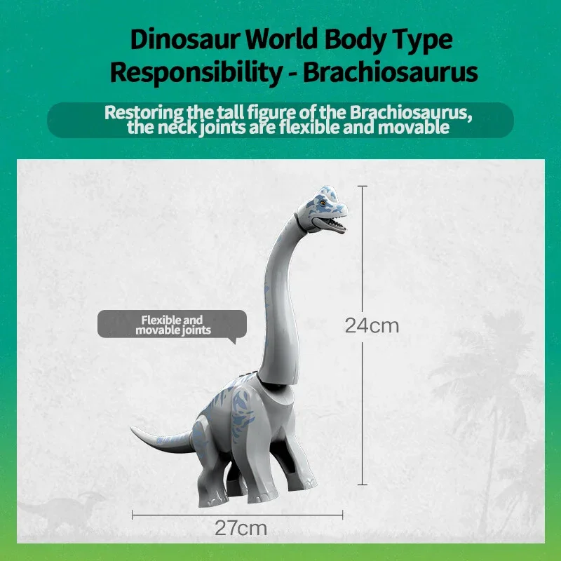 ชุดไดโนเสาร์ยักษ์ Brachiosaurus plesiosaur บล็อกตัวต่อตัวต่อโมเดลของเล่นปริศนาสำหรับเด็ก