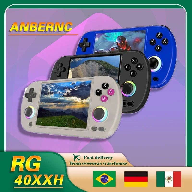 

Anbernic RG40XXH Handheld Game Console RG40XX H Video Player Trimui Console 4' Screen Linux System Joystick Rgb Lighting Effect