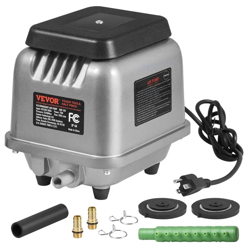 

Linear Air Pump for 1 09L/Min Septic Aerator for 0.5 Acre for 1 0FT Deep Ponds Water Gardens Fish Farms
