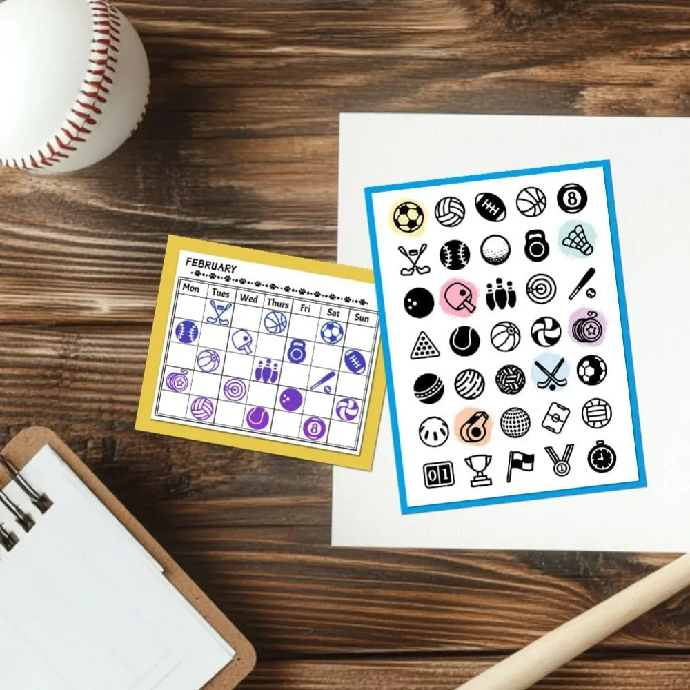 Sports Balls Clear Stamps for Card Making Basketball Stamp Football Volleyball Golf Transparent Stamps Seal for DIY Album Decor view 5