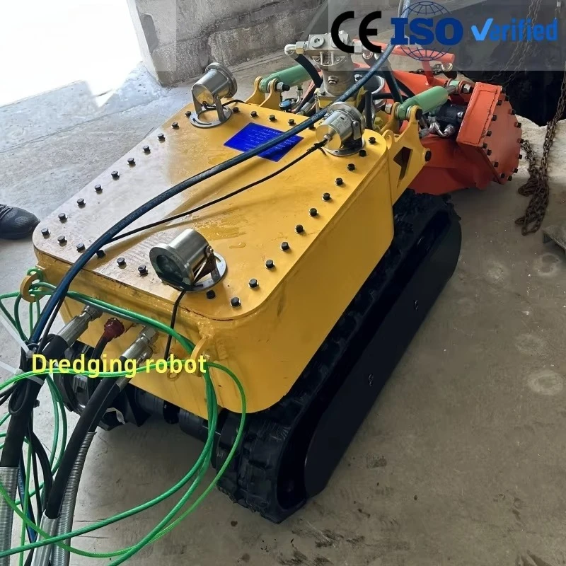 Heavy Duty Crawler Submersible Dredging Robot 50m Depth for River Sediment Removal Remote Control