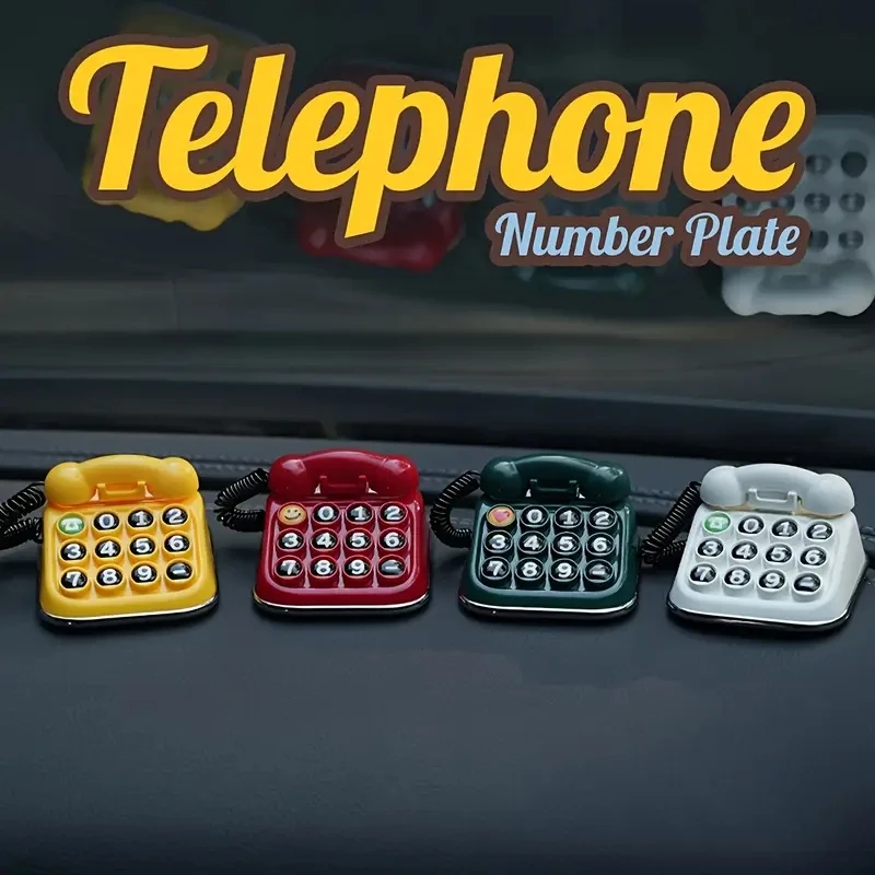 

Ретро телефон автомобиля временная парковочная табличка с номером ABS + материал ПК милый автоаксессуар для декора автомобиля и удобства парковки