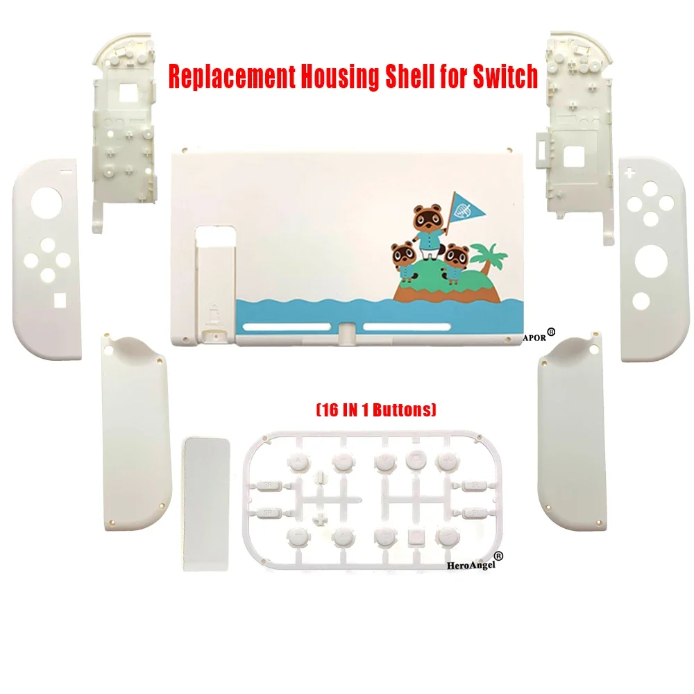 Cute Soft Touch Grip Back Plate Joycon Controller Housing Shell Case with Button for Nintend Switch Game Console Accessories