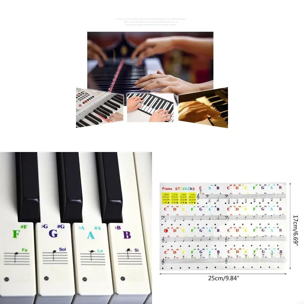 Leave No Residues, Removable Piano Keyboard Stickers for Beginners Learning