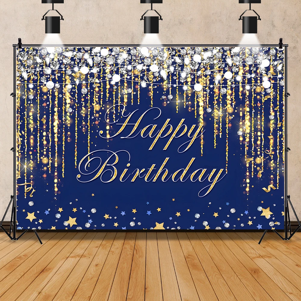 Birthday Backdrop Gold Custom Balloons Decoration Black Banner Party Table Decor Photography Rose Christmas Valentine\'s Day Glit