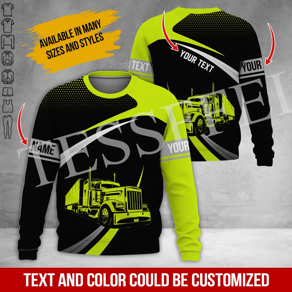 Custom Name Cosplay Tow Truck Driver Trucker Worker Retro Tracksuit 3DPrint Harajuku Casual Pullover Jacket Vintage Hoodies X1