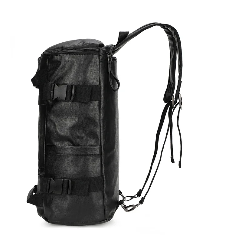 Tas Ransel Travel Pria Besar Kapasitas Tinggi Ransel Pria Kulit Hitam untuk Perjalanan Ransel Laptop Mochila