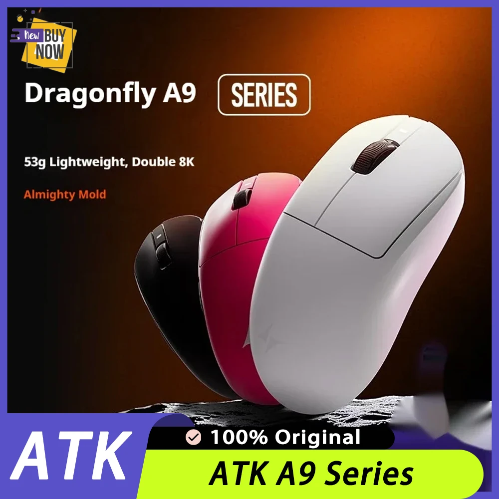 ATK A9 PRO MAX PLUS ULTRA série souris double 8K souris sans fil Bluetooth léger PAW3950 Ultra Nordic52840 e-sports souris cadeau