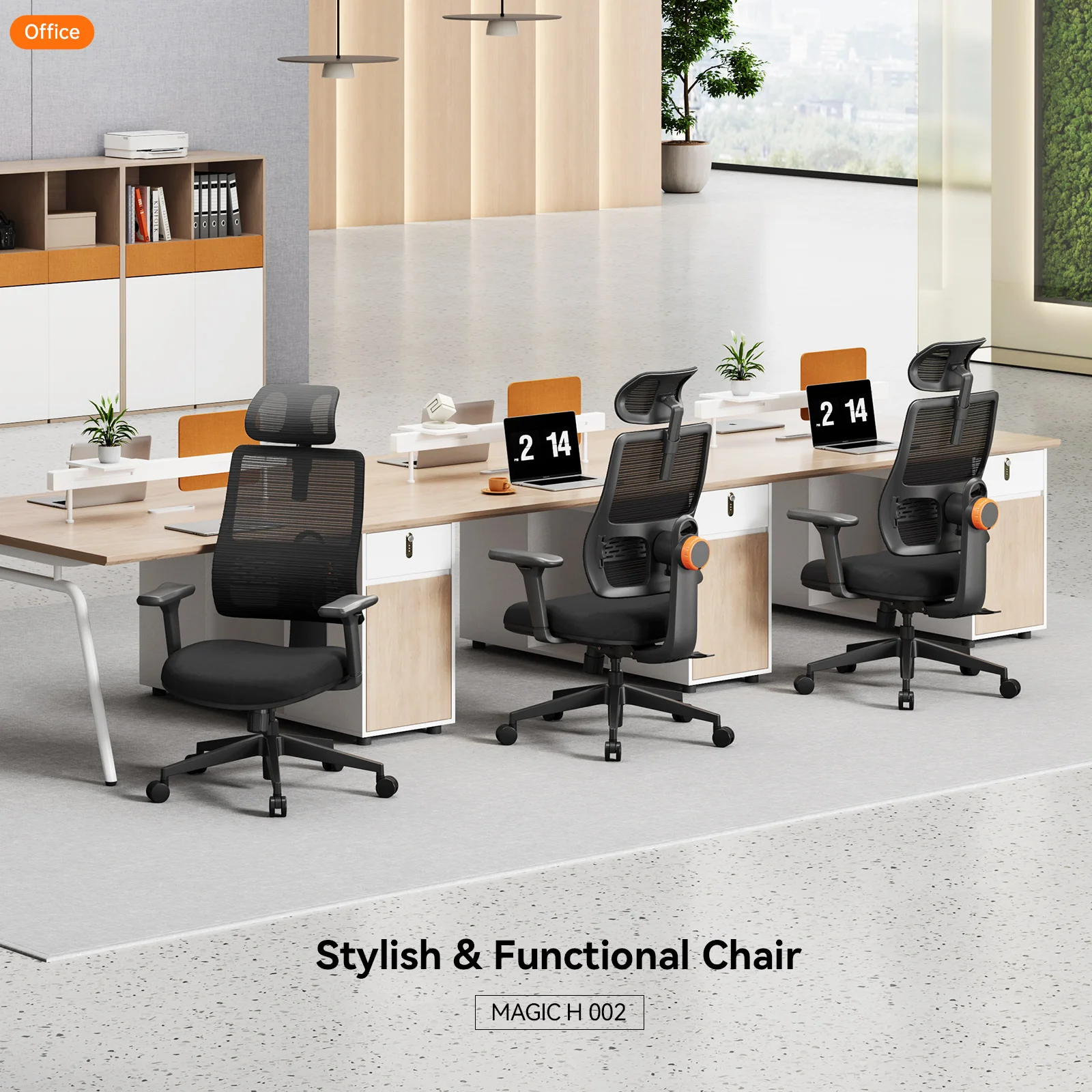 Silla Ergonómica Newtral Magich003 – Lumbar adaptativo y reposacabezas - imagen 2