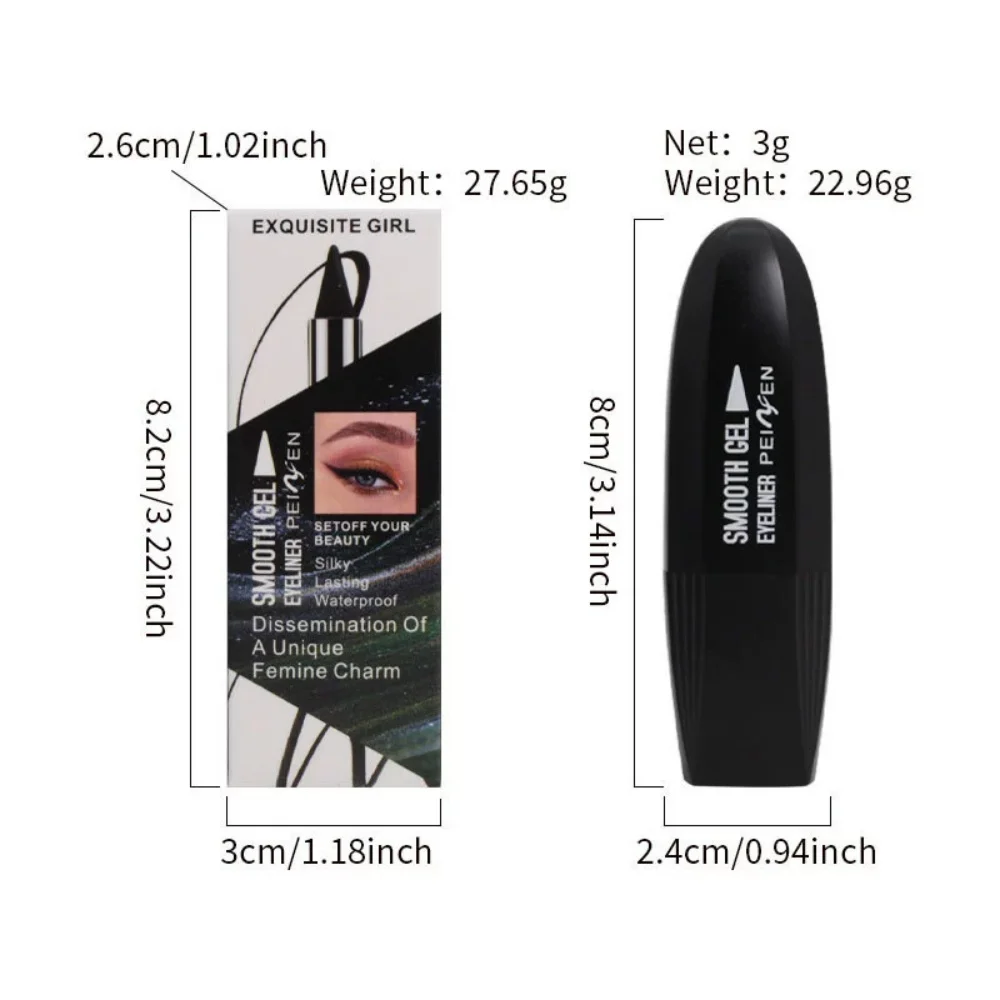 Matte Tapered Velvet Eyeliner Stick Brown Purple Easy To Wear Waterproof Eye Liner Gel Matte Quick Drying Eyeshadow Eyeliner Pen