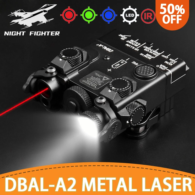 Tactical Metal DBAL-A2 IR Indicator WADSN High Power Red Green Laser Strobe White LED Weapon Light Airsoft Dbal Zeroing Flashlig