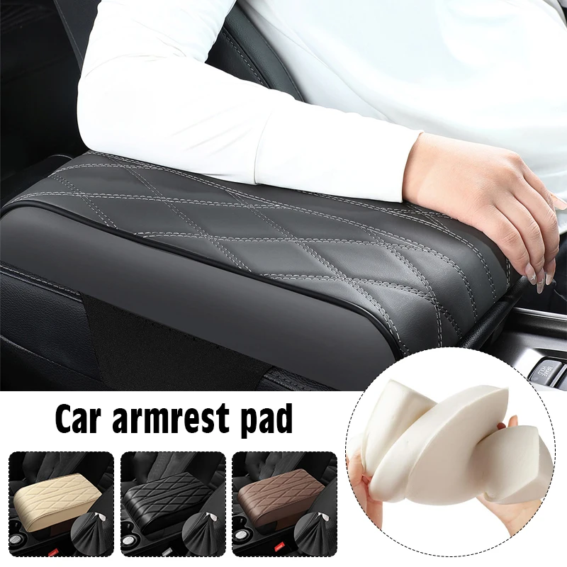 

New Leather Car Armrest Mat Universal Interior Auto Armrests Storage Box Mat Booster Cushion Cover Armrest Protector Waterproof