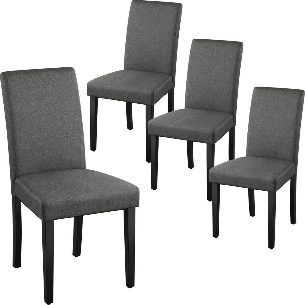 

Dining Chairs Set of 4 Fabric Parson Upholstered Kitchen Chairs with Padded Seat and Solid Wood Legs for Dining Room/Restaurant