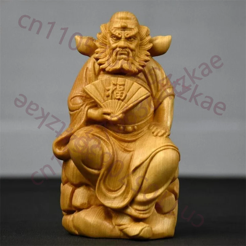 

Деревянная резная фигурка Тяньши Чжунцуй, декор из массива дерева, для дома, комнаты, офиса, привлекающая богатство и удачу, фэн-шуй, декор Будда из дерева